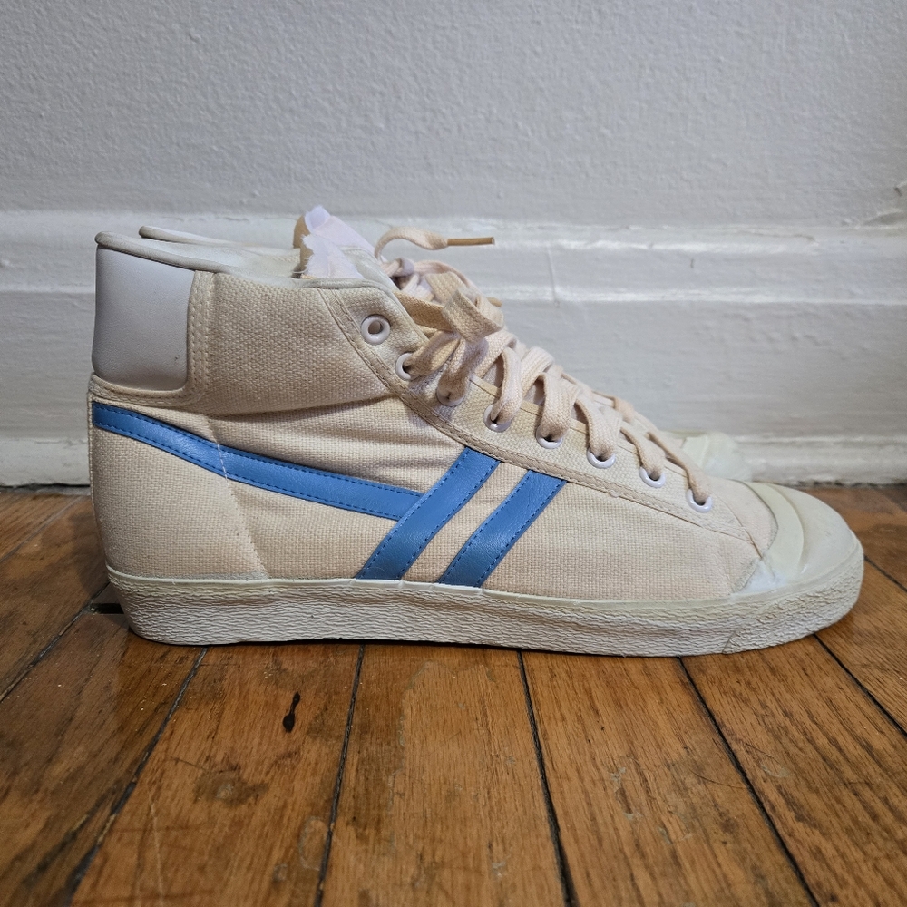 vtg 70s Gola US11 Canvas Basketball High Top Vulcanized Sneakers Shoes